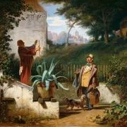 Carl Spitzweg | Barndomsvenner - 1855 | Indrammet kunsttryk | Romantik | formida