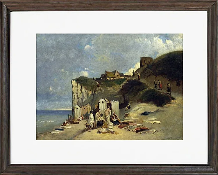 Carl Spitzweg – Frauenbad in Dieppe 1860 | Giclée Kunstdruck gerahmt