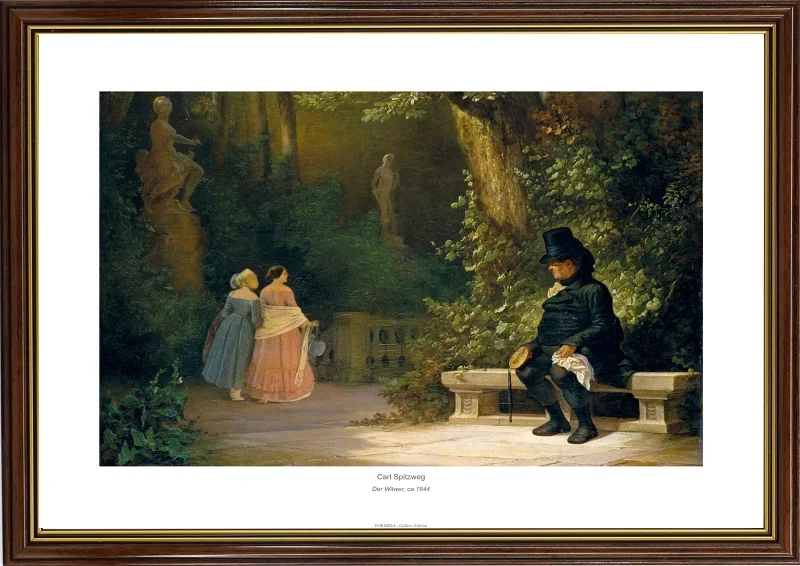 Carl Spitzweg | Der Witwer - 1844 | Gallery Edition | Gerahmter Kunstdruck | Romantik