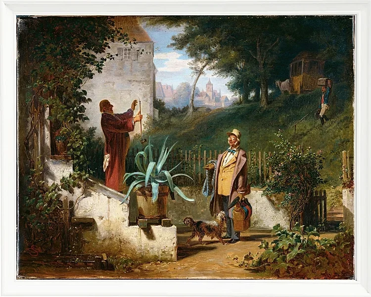 Carl Spitzweg – Freunde aus der Kindheit 1855 | Giclée Kunstdruck gerahmt