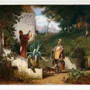 Carl Spitzweg – Freunde aus der Kindheit 1855 | Giclée Kunstdruck gerahmt
