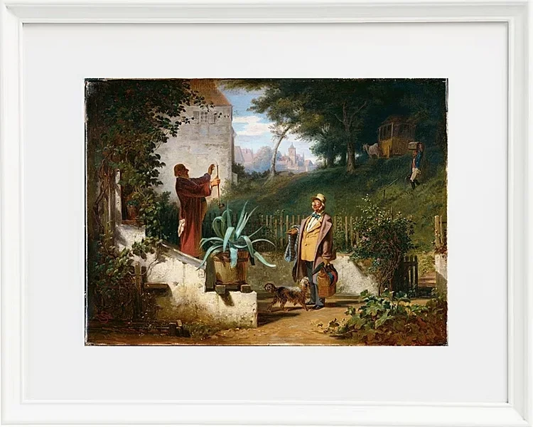 Carl Spitzweg – Freunde aus der Kindheit 1855 | Giclée Kunstdruck gerahmt