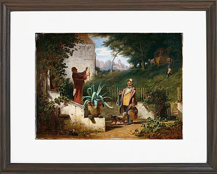 Carl Spitzweg – Freunde aus der Kindheit 1855 | Giclée Kunstdruck gerahmt
