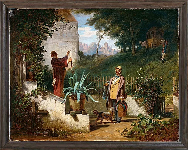 Carl Spitzweg – Freunde aus der Kindheit 1855 | Giclée Kunstdruck gerahmt
