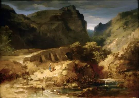 Carl Spitzweg | Italienische Landschaft - 1856 | Gerahmter Kunstdruck | Romantik | formida