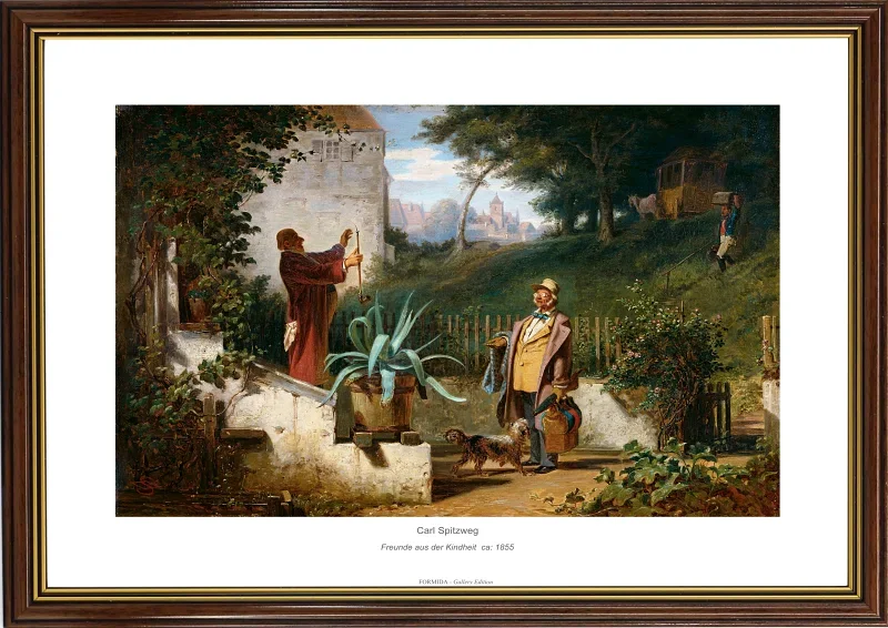 Carl Spitzweg | Barndomsvenner - 1855 | Gallery Edition | Indrammet kunsttryk | Romantic 