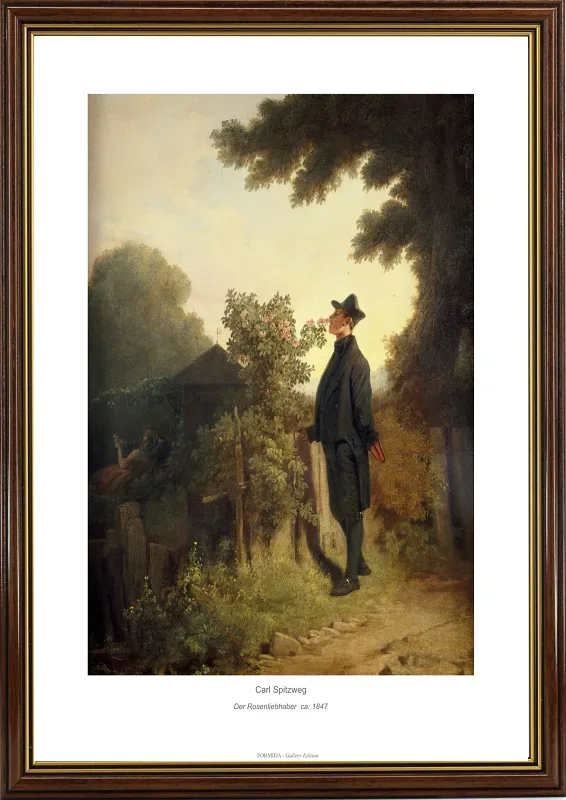 Carl Spitzweg | Der Rosenliebhaber - 1847 | Gallery Edition | Gerahmter Kunstdruck | Romantik