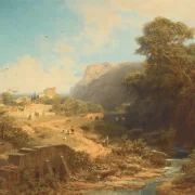 Carl Spitzweg | Italiensk landskab - 1875 | Indrammet kunsttryk | Romantik | formida