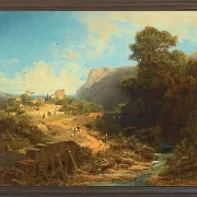 Carl Spitzweg – Italienische Landschaft 1859 | Giclée Kunstdruck gerahmt