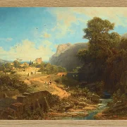Carl Spitzweg – Italienische Landschaft 1859 | Giclée Kunstdruck gerahmt