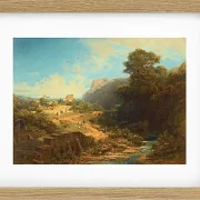 Carl Spitzweg – Italienische Landschaft 1859 | Giclée Kunstdruck gerahmt