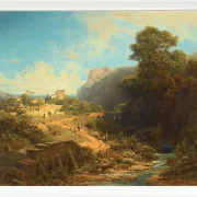 Carl Spitzweg – Italienische Landschaft 1859 | Giclée Kunstdruck gerahmt