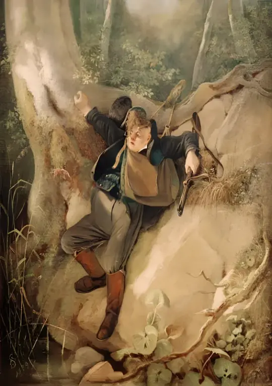 Carl Spitzweg | Jagtulykke - 1839 | Indrammet kunsttryk | Romantik | formida