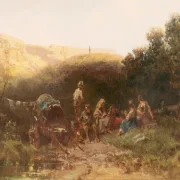 Carl Spitzweg | Resten af de herreløse - 1870 | Indrammet kunsttryk | Romantik | formida