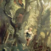Carl Spitzweg | Mädchen auf dem Baum - 1875 | Gerahmter Kunstdruck | Romantik | formida