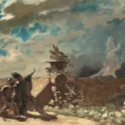 Carl Spitzweg | Hamlet og hans fars spøgelse - 1870 | Indrammet kunsttryk | Romantik | formida