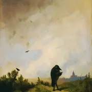 Carl Spitzweg | Ravnen - 1840 | Indrammet kunsttryk | Romantik | formida