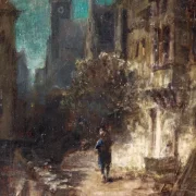 Carl Spitzweg | Nattevandrer i måneskin - 1860 | Indrammet kunsttryk | Romantik | formida