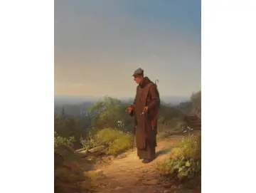 Carl Spitzweg – Mönch, sie liebt mich von Herzen 1848 | Giclée Kunstdruck gerahmt