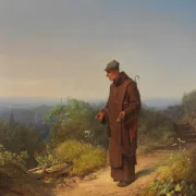Carl Spitzweg – Mönch, sie liebt mich von Herzen 1848 | Giclée Kunstdruck gerahmt