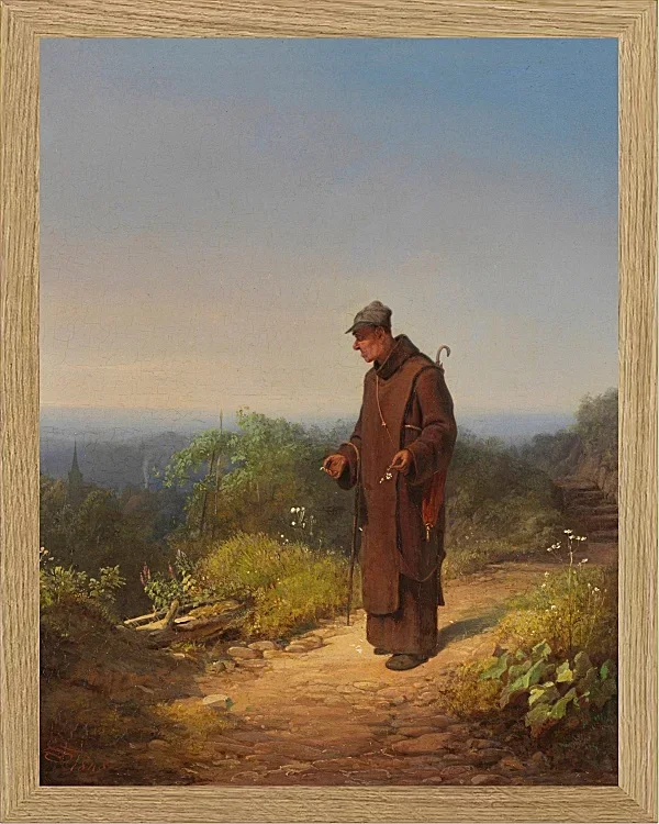 Carl Spitzweg – Mönch, sie liebt mich von Herzen 1848 | Giclée Kunstdruck gerahmt