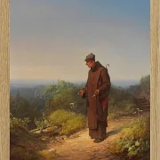 Carl Spitzweg – Mönch, sie liebt mich von Herzen 1848 | Giclée Kunstdruck gerahmt