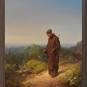 Carl Spitzweg – Mönch, sie liebt mich von Herzen 1848 | Giclée Kunstdruck gerahmt