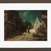 Carl Spitzweg – Nachtwächter bei Mondschein 1870 | Giclée Kunstdruck gerahmt