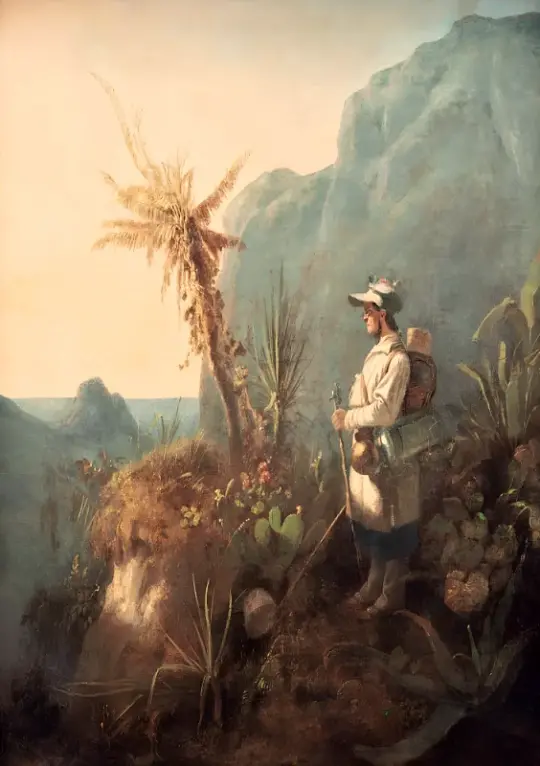 Carl Spitzweg | Naturforscher in den Tropen - 1835 | Gerahmter Kunstdruck | Romantik | formida