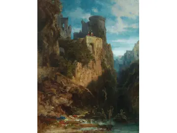 Carl Spitzweg – Nixenfang 1860 | Giclée Kunstdruck gerahmt