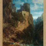 Carl Spitzweg – Nixenfang 1860 | Giclée Kunstdruck gerahmt