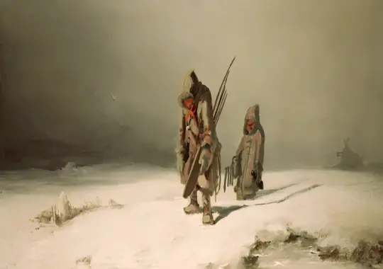 Carl Spitzweg | Polarområdet, eskimoerne - 1850 | Indrammet kunsttryk | Romantik | formida