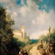 Carl Spitzweg | Rast am Feldweg - 1830 | Gerahmter Kunstdruck | Romantik | formida