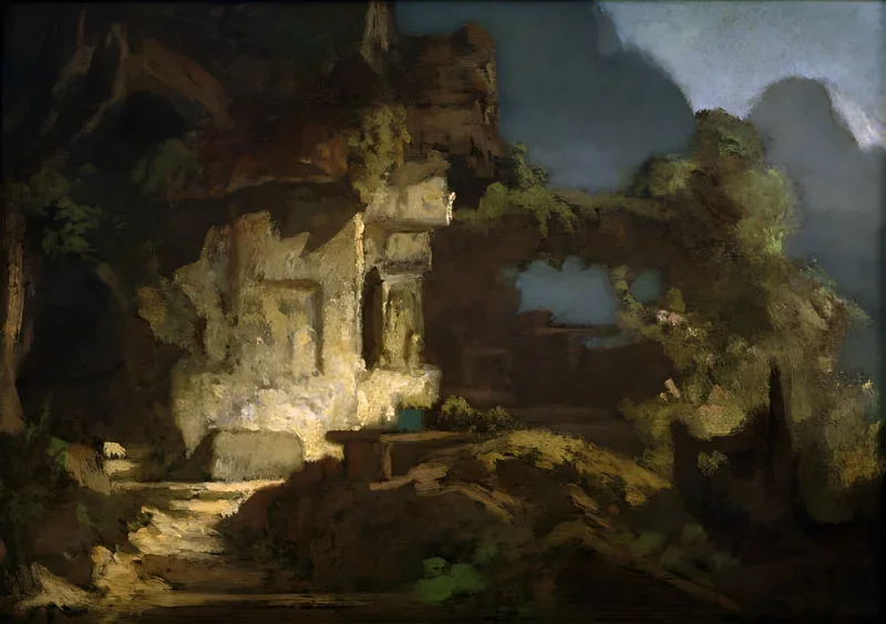 Carl Spitzweg | Klippe Kapellet - 1865 | Indrammet kunsttryk | Romantik | formida
