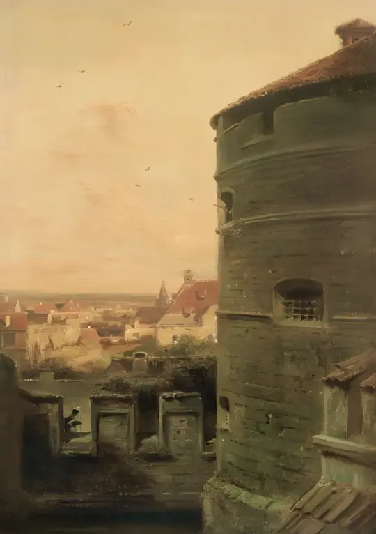 Carl Spitzweg | Rothenburg, Faulturm - 1855 | Indrammet kunsttryk | Romantik | formida