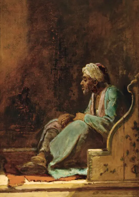 Carl Spitzweg | Siddende tyrker - 1855 | Indrammet kunsttryk | Romantik | formida