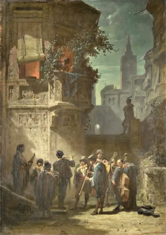 Carl Spitzweg | Spansk Serenade - 1856 | Indrammet kunsttryk | Romantik | formida