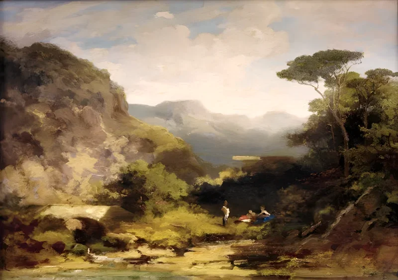 Carl Spitzweg | Sydligt landskab - 1870 | Indrammet kunsttryk | Romantik | formida