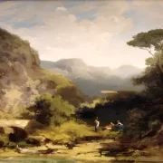 Carl Spitzweg | Sydligt landskab - 1870 | Indrammet kunsttryk | Romantik | formida