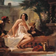 Carl Spitzweg | Susanna ved badet og de gamle mennesker - 1849 | Indrammet kunsttryk | Romantik | formida