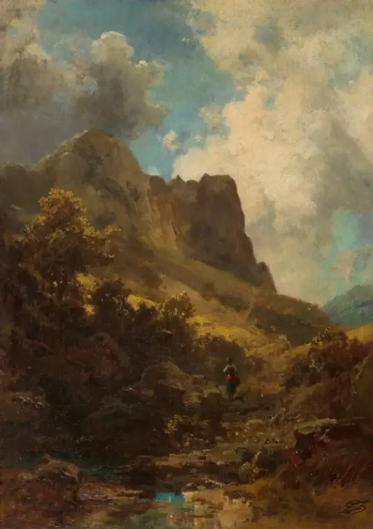 Carl Spitzweg | Kløft med mejeryme - 1875 | Indrammet kunsttryk | Romantik | formida