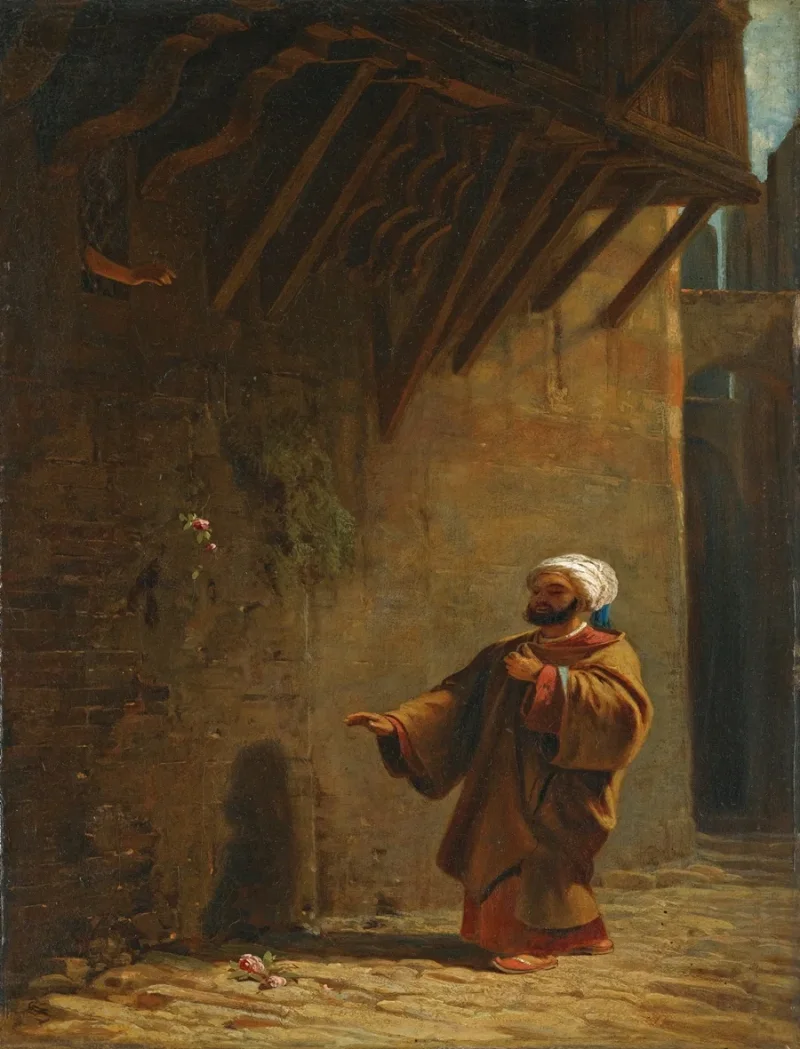 Carl Spitzweg – Strasse in Kairo 1860 | Giclée Kunstdruck gerahmt