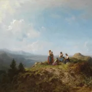 Carl Spitzweg | Dirndl på alm - 1852 | Indrammet kunsttryk | Romantik | formida