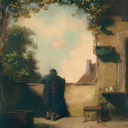 Carl Spitzweg | Gammel herre på terrassen - 1875 | Indrammet kunsttryk | Romantik | formida