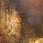 Carl Spitzweg | Vandrere i en bjergkløft under et tordenvejr - 1860 | Indrammet kunsttryk | Romantik | formida