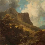 Carl Spitzweg – Talschlucht mit Sennerin 1875 | Giclée Kunstdruck gerahmt