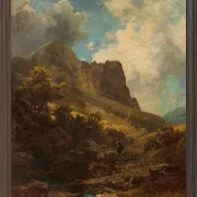 Carl Spitzweg – Talschlucht mit Sennerin 1875 | Giclée Kunstdruck gerahmt