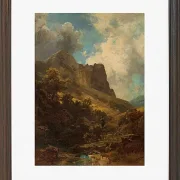 Carl Spitzweg – Talschlucht mit Sennerin 1875 | Giclée Kunstdruck gerahmt