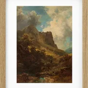 Carl Spitzweg – Talschlucht mit Sennerin 1875 | Giclée Kunstdruck gerahmt