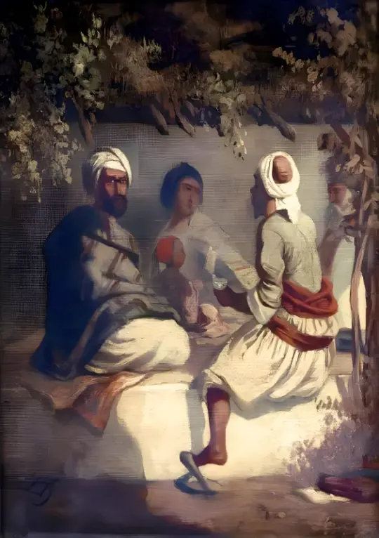 Carl Spitzweg | Türken in einer Laube - 1838 | Gerahmter Kunstdruck | Romantik | formida